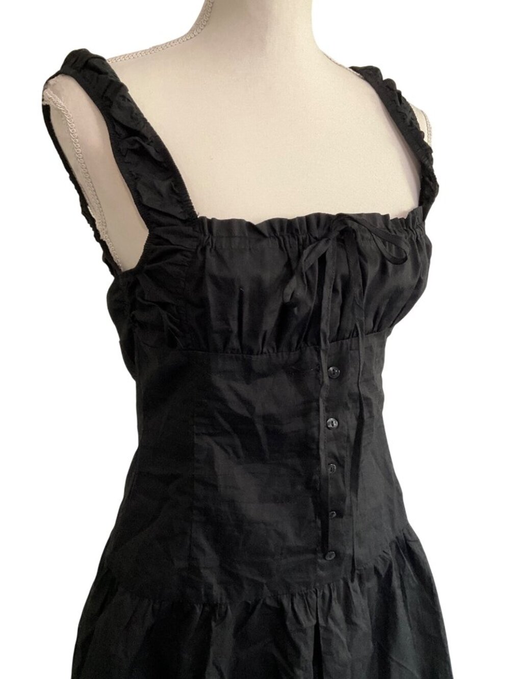 LIONESS Heart Shaped Mini Dress in Onyx Large New Womens Cotton - Picture 6 of 16